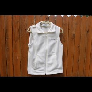 Columbia White Fleece Vest